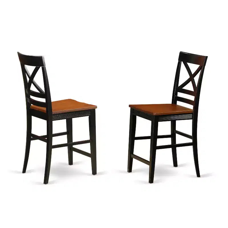 Ensemble de comptoir de cuisine – Table et chaises 5 pièces – Meubles de salle à manger modernes – Finition cerisier noir