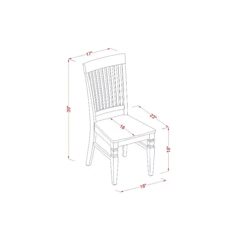 Ensemble de salle à manger 3 pièces – Table de salle à manger avec 2 chaises – Finition crémeuse et cerisier – Design éclectique