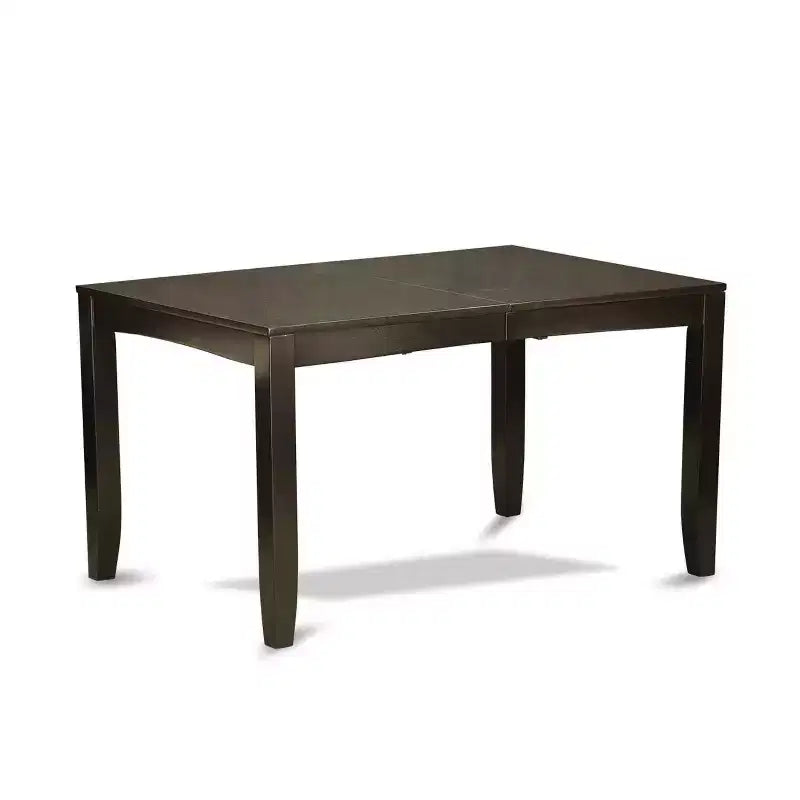 Ensemble de salle à manger Baroque Beauty - Table rectangulaire et 6 chaises - Finition cappuccino - Tissu lin - Marron
