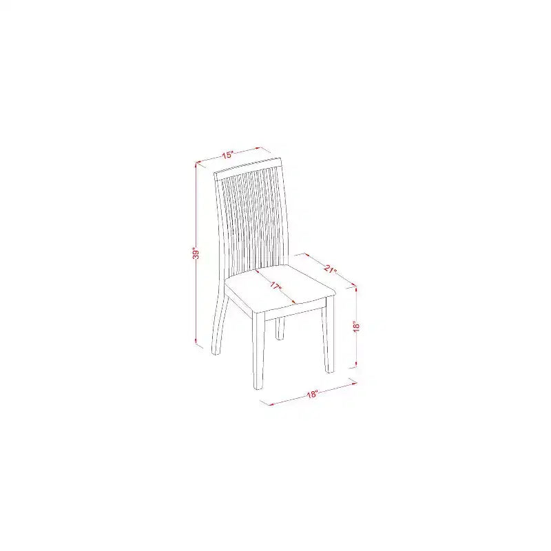 Ensemble de salle à manger 5 pièces - Table de cuisine et 4 chaises - Table ronde à pied central - Finition cerisier crème