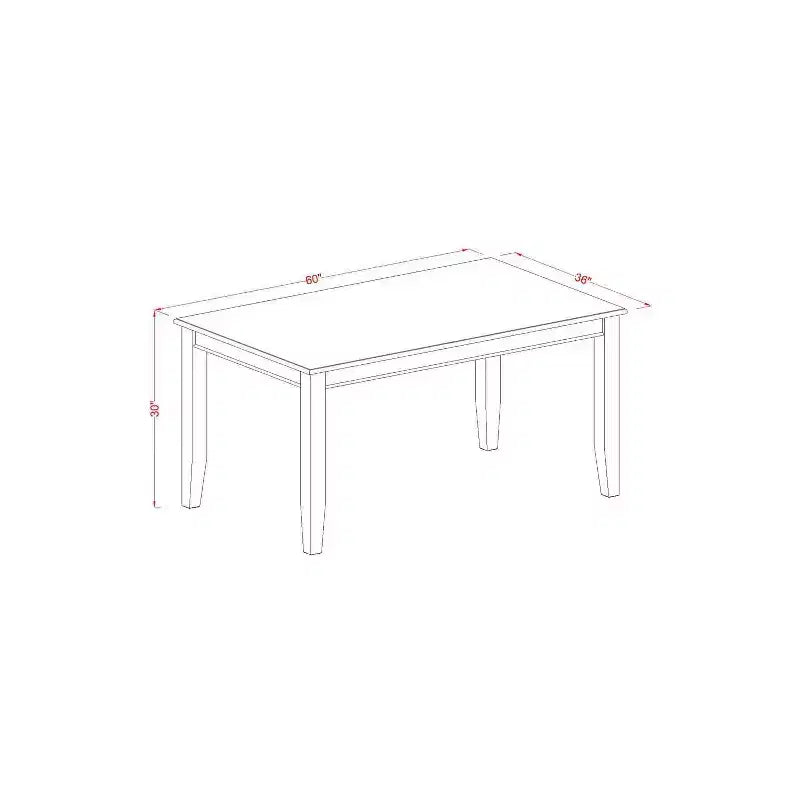 HomeStock Table de salle à manger rectangulaire 5 pièces, plateau en bois massif finition acajou avec 4 chaises Parson