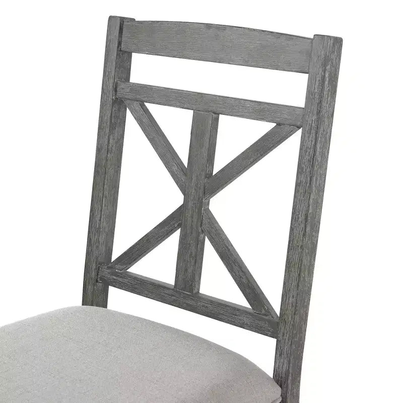 Ensemble de salle à manger rond extensible de style rustique pour 4 personnes, ensemble table et 4 chaises de salle à manger rembourrées pour salle à manger