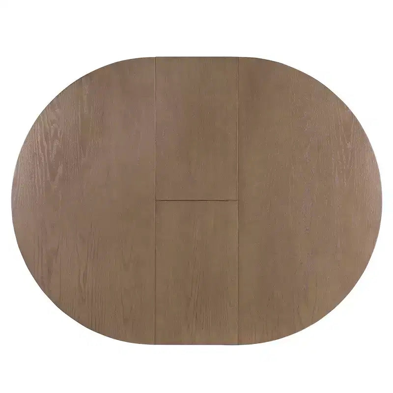 Ensemble de salle à manger rond extensible de style rustique pour 4 personnes, ensemble table et 4 chaises de salle à manger rembourrées pour salle à manger