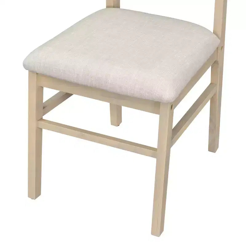 Ensemble de table à manger en bois massif avec banc pour 5 personnes, 6 pièces, ensemble de table de salle à manger rectangulaire rembourrée avec 4 chaises et un banc