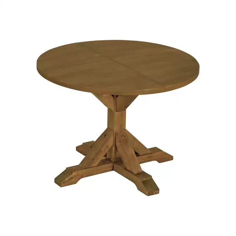 Ensemble de salle à manger GDFStudio Zayd 6 pièces avec table à pied central extensible, chaises à dossier échelle et banc