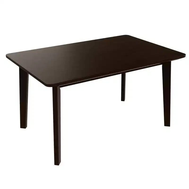 Ensemble de salle à manger en bois rustique pour 4 personnes, table rectangulaire 5 pièces avec chaises rembourrées pour petite cuisine