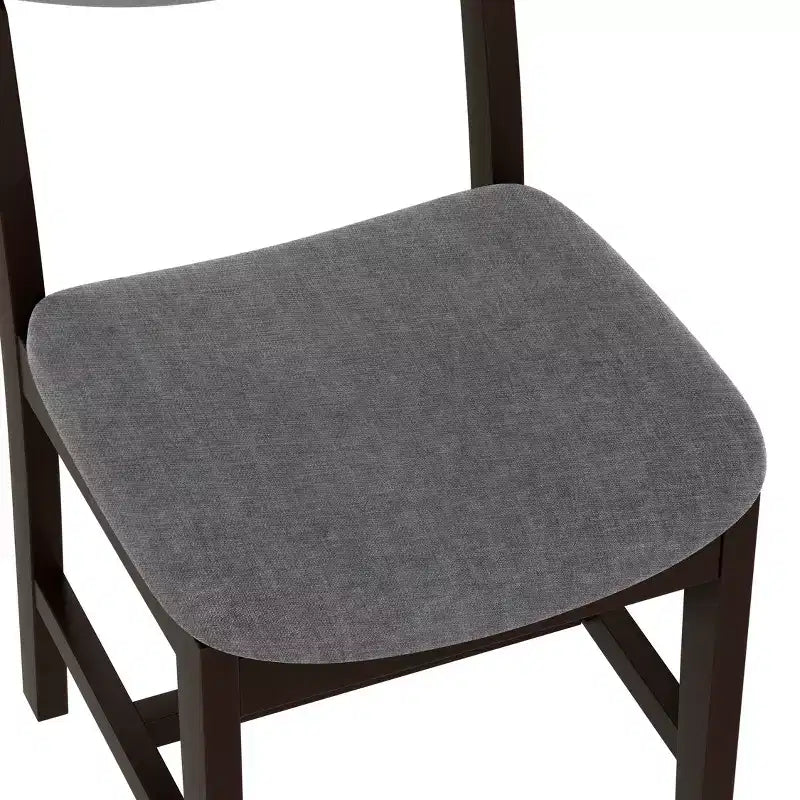 Ensemble de salle à manger en bois rustique pour 4 personnes, table rectangulaire 5 pièces avec chaises rembourrées pour petite cuisine