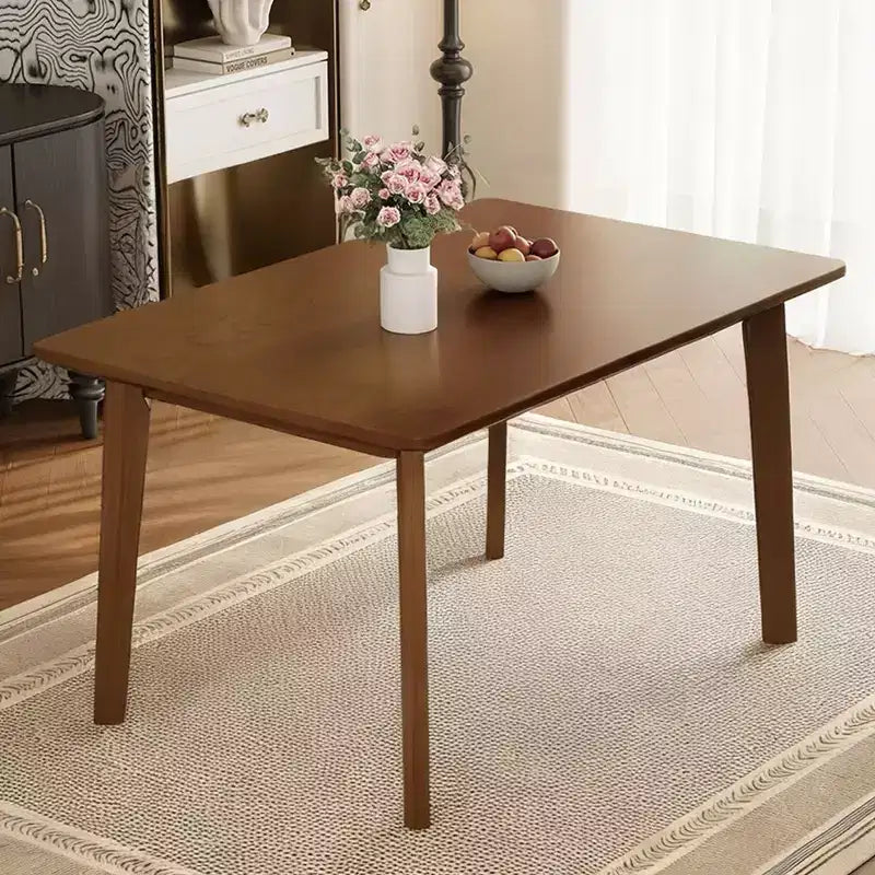 Ensemble de salle à manger en bois rustique pour 4 personnes, table rectangulaire 5 pièces avec chaises rembourrées pour petite cuisine