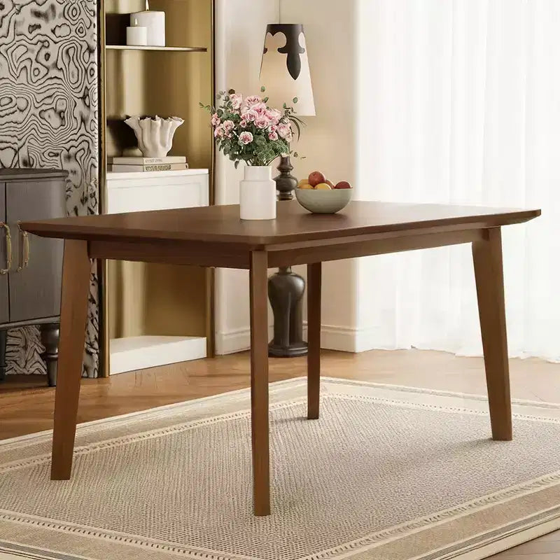 Ensemble de salle à manger en bois rustique pour 4 personnes, table rectangulaire 5 pièces avec chaises rembourrées pour petite cuisine