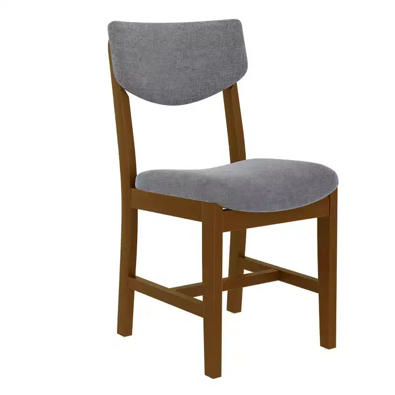 Ensemble de salle à manger en bois rustique pour 4 personnes, table rectangulaire 5 pièces avec chaises rembourrées pour petite cuisine