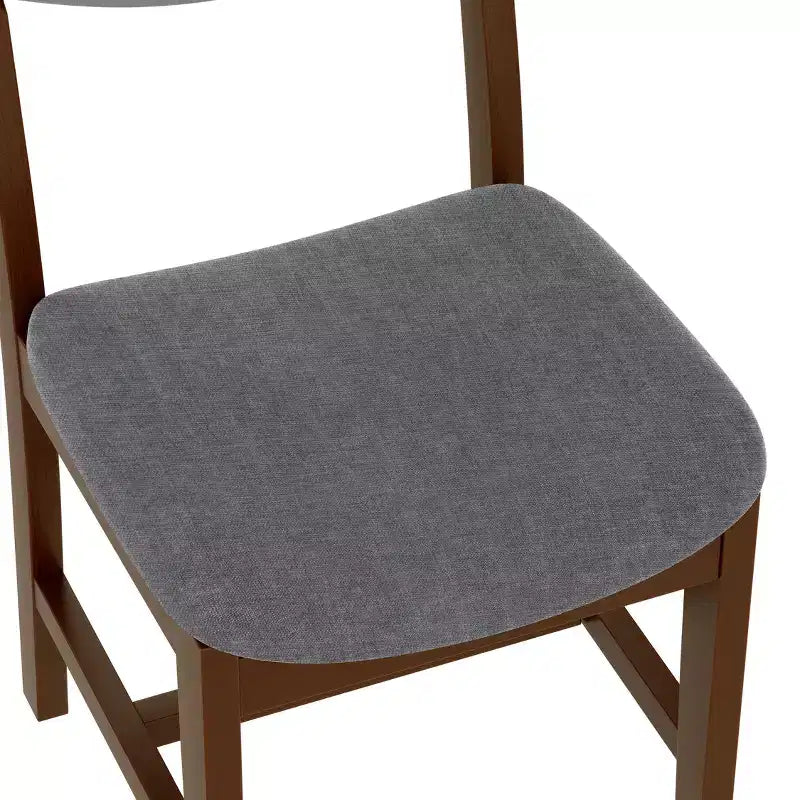 Ensemble de salle à manger en bois rustique pour 4 personnes, table rectangulaire 5 pièces avec chaises rembourrées pour petite cuisine