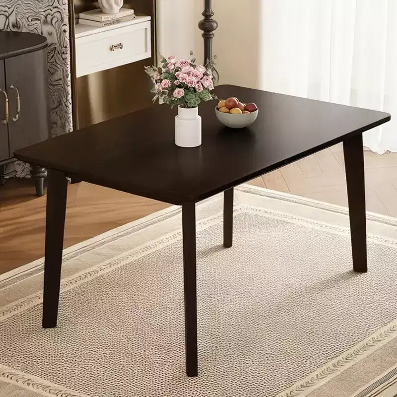 Ensemble de salle à manger en bois rustique pour 4 personnes, table rectangulaire 5 pièces avec chaises rembourrées pour petite cuisine
