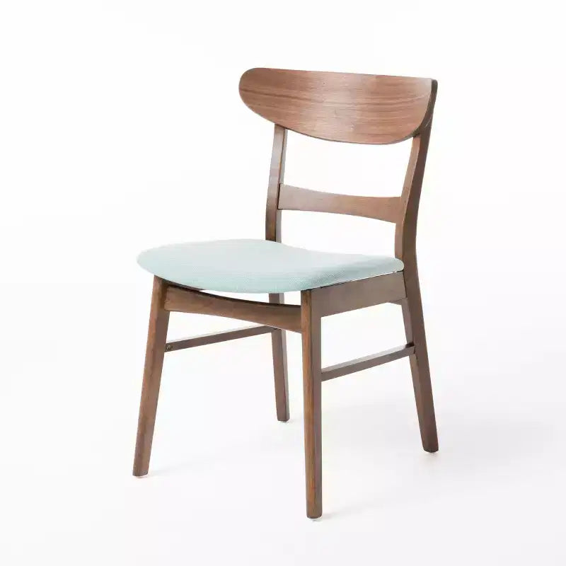 Ensemble de salle à manger compact pour 4 personnes, 5 pièces, table rectangulaire en bois massif avec 4 chaises rembourrées pour cuisine, vert menthe, noyer