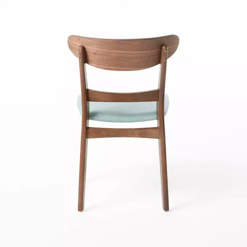Ensemble de salle à manger compact pour 4 personnes, 5 pièces, table rectangulaire en bois massif avec 4 chaises rembourrées pour cuisine, vert menthe, noyer