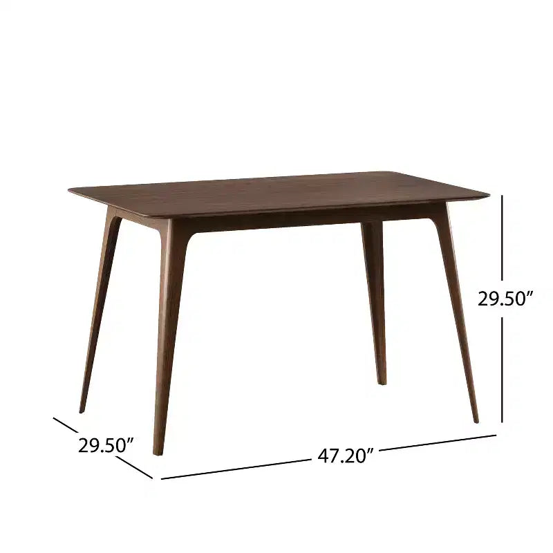 Ensemble de salle à manger compact pour 4 personnes, 5 pièces, table rectangulaire en bois massif avec 4 chaises rembourrées pour cuisine, vert menthe, noyer