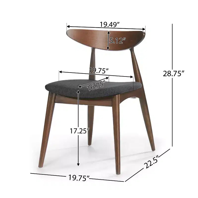 Ensemble de salle à manger moderne pour 4 personnes, 5 pièces, ensemble de table rectangulaire en bois massif avec 4 chaises rembourrées pour petite cuisine