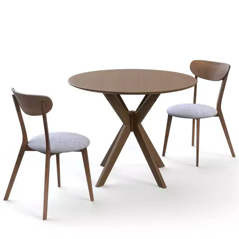 Costway Ensemble table et chaises de salle à manger rondes modernes 3 pièces pour salle à manger